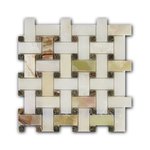 Basket Weave  Verde Onix + Rain Forest Green Мозаика Marble Mosaic
